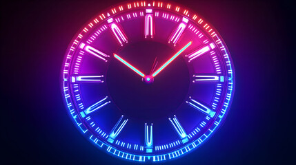 Neon digital clock graphic