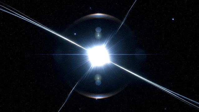 Ultra-realistic shot of a neutron star, its immense gravity bending spacetime