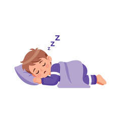 Illustration of a boy sleeping soundly. Character vector design. A sleeping boy. Simple design on a white background. Design 3