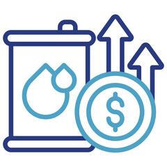 The growth icon of rising oil prices is a profitable investment in the energy sector in the global market and the increase in fuel costs has an impact on consumers.