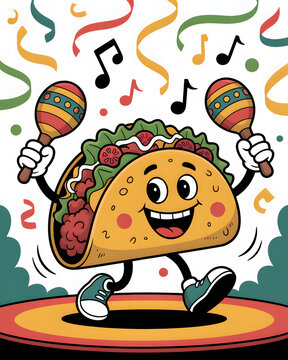 Naklejki funny taco cartoon