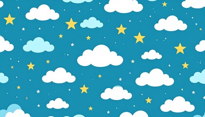 Sky pattern with clouds and stars.