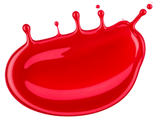 red blot on white background
