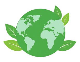 Fototapeta premium Ecological harmony depicted by green earth globe encompassed with verdant foliage