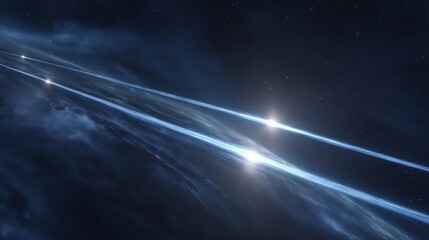 Abstract Cosmic Nebula Streaks In Dark Space