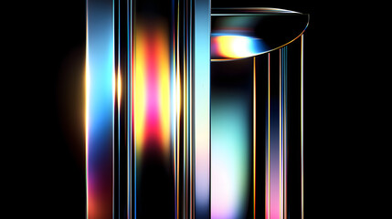 Vibrant Abstract Glass Shapes Reflecting Colorful Light Effects