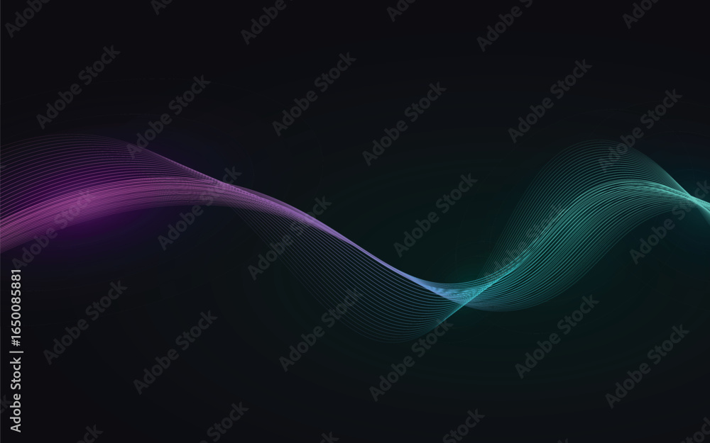Poster abstract colorful wave background with gradient lines for modern design and technology solutions