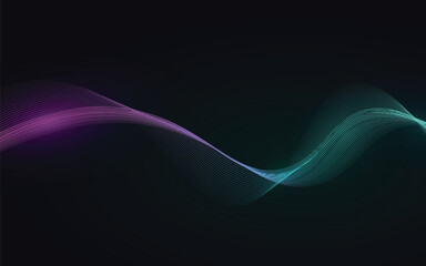 Abstract Colorful Wave Background with Gradient Lines for Modern Design and Technology Solutions