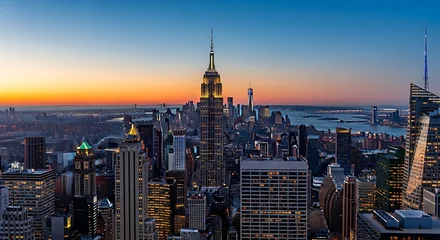 Keuken achterwand Empire State Building Breathtaking sunset over the iconic New York City skyline with Empire State  © Betty