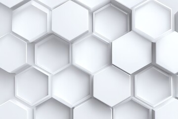 Fototapeta premium Abstract White Hexagon Geometric Pattern Background