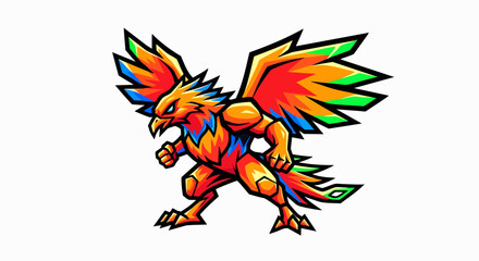 Fototapeta premium Colorful mythical phoenix illustration design