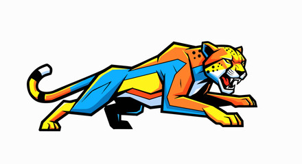 Colorful cheetah illustration
