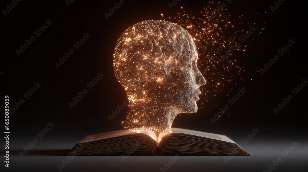 Aufkleber transformative ideas emerge from pages in a captivating display of creativity and imagination