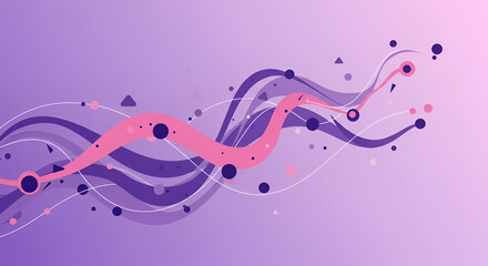 Harmonious Business Intelligence A Dynamic Pink and Purple Abstract Data Stream Illustration for Visual Insights and Analytics