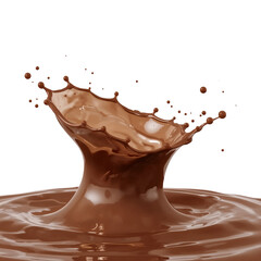 Magnificent close-up of a chocolate splash creating artistic patterns on black background