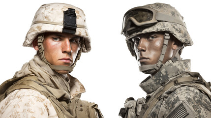 Two soldiers in military gear