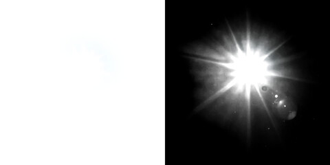 Bright cosmic light burst png cut out element set, transparent background