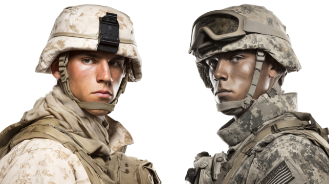 Two soldiers in military gear