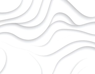 Obraz premium Elegant White Abstract Waves with Shadow, Perfect for Modern Backgrounds and Designs