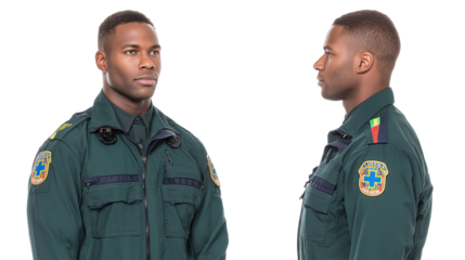 Man in uniform: profile and frontal poses