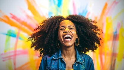 An Abstract Shot of a Person's Energetic Laughter