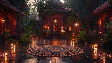 Obraz premium An intricate and colorful rangoli design 