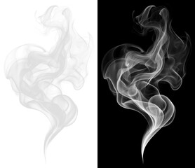 Elegant swirling smoke art png cut out element set, transparent background