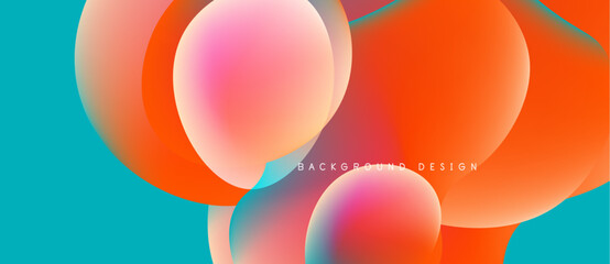 Abstract colorful circles overlap. Gradient hues create vibrant visual effect. Modern design element for backgrounds, presentations.