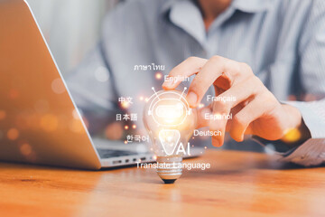 Artificial intelligence technology enabling automatic language translation. Global language...