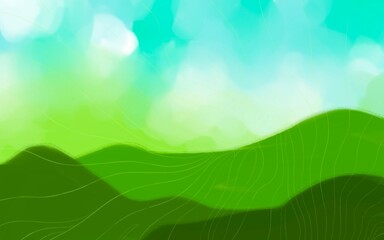 Obraz premium Abstract watercolor hand painted landscape background, green nature.