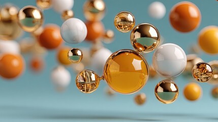 Abstract spheres in various colors