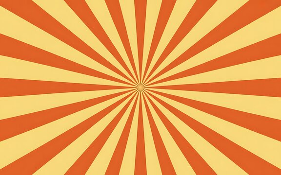 Photo of retro sunburst background with radial rays of orange and yellow creating a vibrant and dynamic visual effect