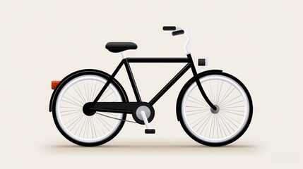 Fototapeta premium Stylish black bicycle with white wheels, perfect for urban commuting.