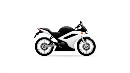 Obraz premium Stylish black and white motorcycle illustration on a clean background.
