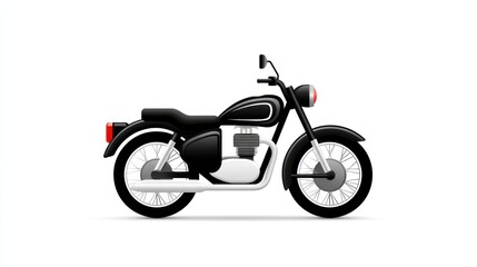 Fototapeta premium Stylish black and white motorcycle illustration on a clean background.