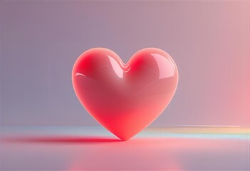 3D pink heart illustration – romantic love and Valentine background