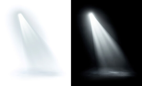 Dramatic spotlight illuminating darkness png cut out element set, transparent background