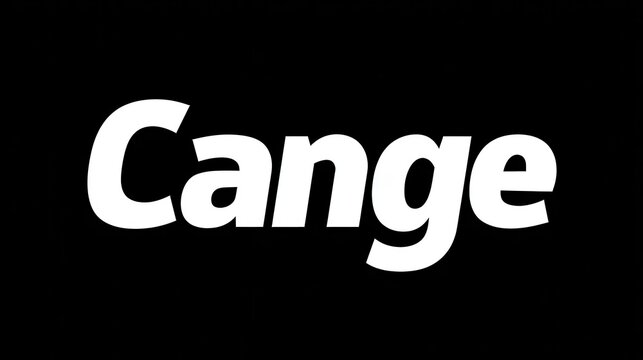 Stylized text 'Cange' on a black background, creating a bold visual impact.