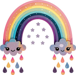 Fototapeta premium rainbow clipart illustration white background