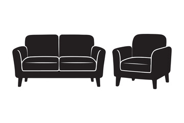 Fototapeta premium black sofa isolated on white background