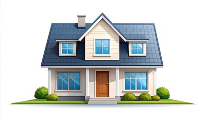 Illustration of a two-story suburban home.