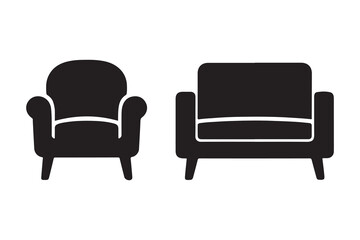 black sofa isolated on white background