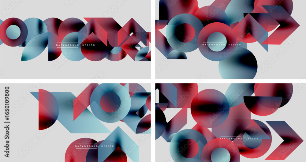 Aufkleber abstract geometric designs. overlapping shapes create vibrant color gradients. modern backgrounds fo