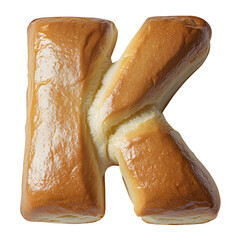 Bread Letter K on transparent background