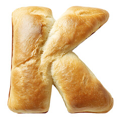 Bread Letter K on transparent background