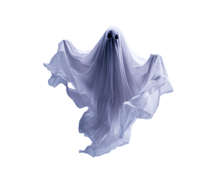 Spooky ghost isolated on transparent background for halloween celebration