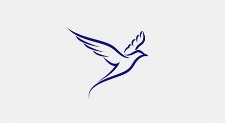 Flying bird logo design vector illustration concept for freedom peace and hope themed graphic design projects