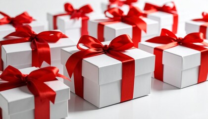 Fototapeta premium Gift Boxes On White Background