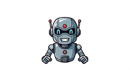 Fototapeta premium Cute cartoon robot character vector illustration for robotics ai technology and kids design projects vector