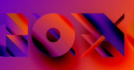Vibrant text displays NOX using gradient colors. Purple, magenta, orange hues blend creating modern aesthetic. Bold typography dominates black background.